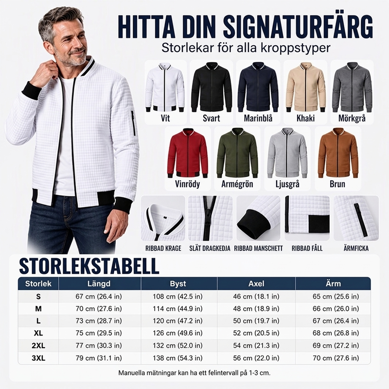 🧥 Casual bomberjacka i våffelstickad modell för män – bekväm, varm, stilren, perfekt för vardag och höst, nu till halva priset! ✨
