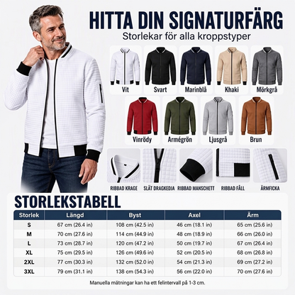 🧥 Casual bomberjacka i våffelstickad modell för män – bekväm, varm, stilren, perfekt för vardag och höst, nu till halva priset! ✨