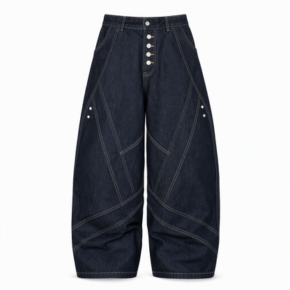 ✈️Fri frakt📢🎉50 % rabatt!!!🛍️✨Herrjeans i amerikansk vintage-stil, utsvängda, vida ben, dekonstruerade, otvättade denimbyxor med knäppning