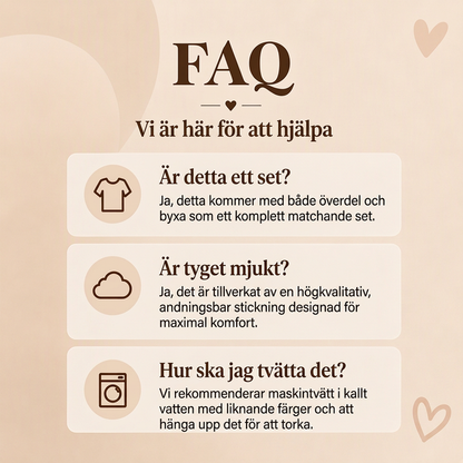 Långärmad pyjamas med hjärtmönster för dam