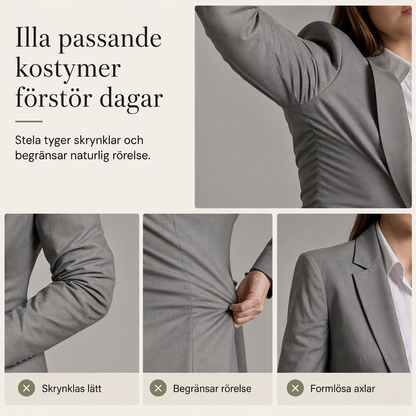 Elegant tvådelad kostym med skräddarsydd kavaj och avslappnade vidbyxor