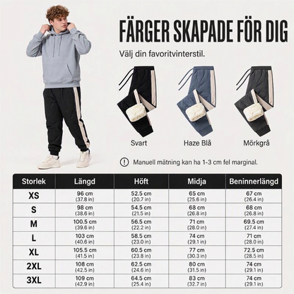Vindtäta värmande byxor för män med resår i byxbenen