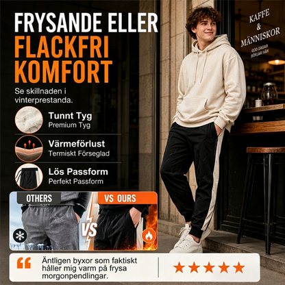 Vindtäta värmande byxor för män med resår i byxbenen