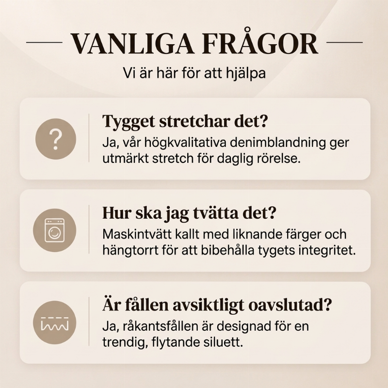 Dubbelknäppta, högmidjade jeans med utstående ben för kvinnor