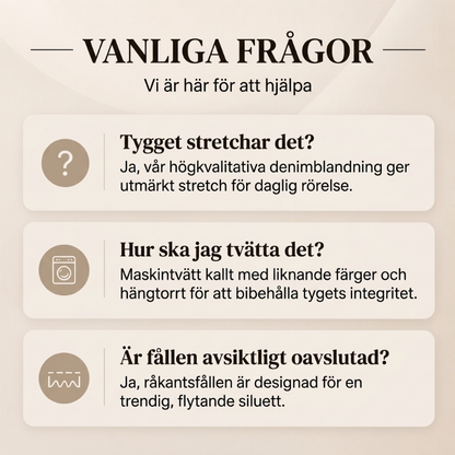 Dubbelknäppta, högmidjade jeans med utstående ben för kvinnor