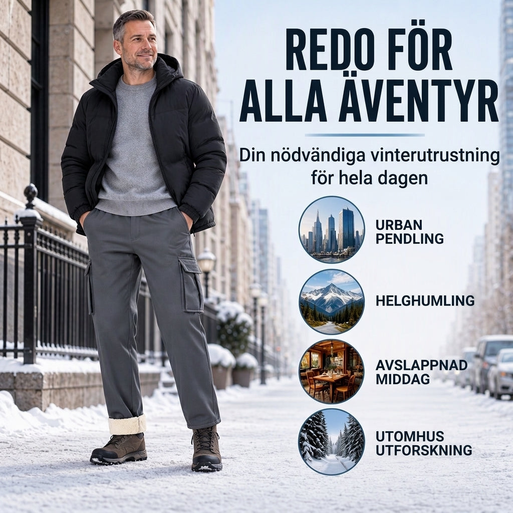 📦 Över 500 paket skickas varje dag! Varma cargobyxor för män med plyschfoder