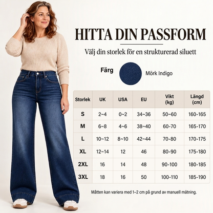 🥳Bästsäljare: 50 % rabatt + gratis frakt!🥳 Termiska damjeans med vid ben och hög midja
