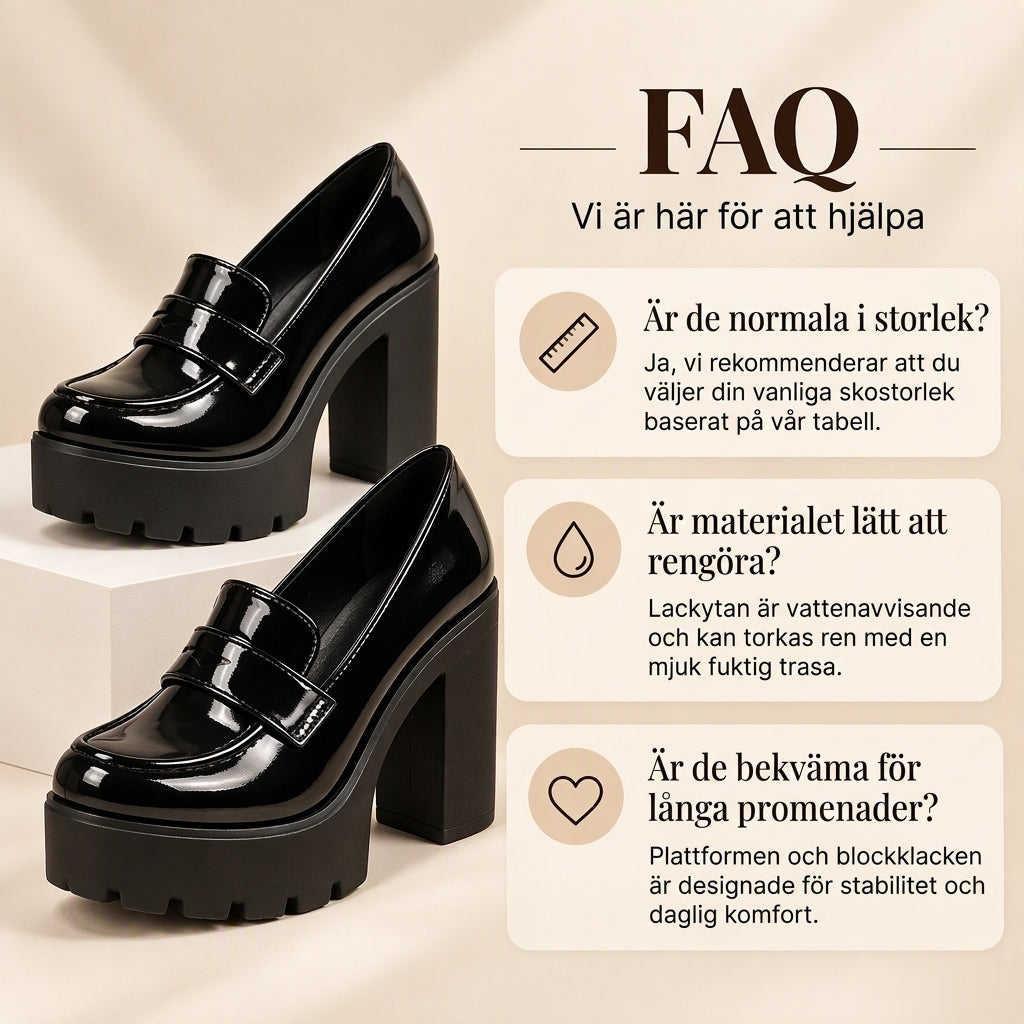 Plattformloafers för kvinnor med tjockklack