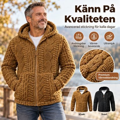 📢🎉50 % rabatt!!!🛍️✨ Avtagbar sherpa-huva för herrar med strukturmönster och dragkedja