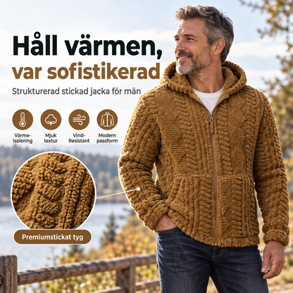 📢🎉50 % rabatt!!!🛍️✨ Avtagbar sherpa-huva för herrar med strukturmönster och dragkedja