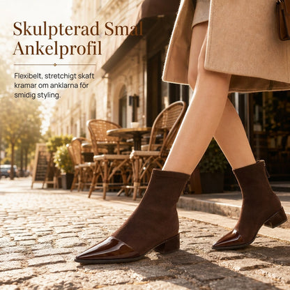 🔥Populär produkt! ✨Damstövletter i fransk stil med spetsig tå, smal passform – eleganta korta stövletter för våren och hösten