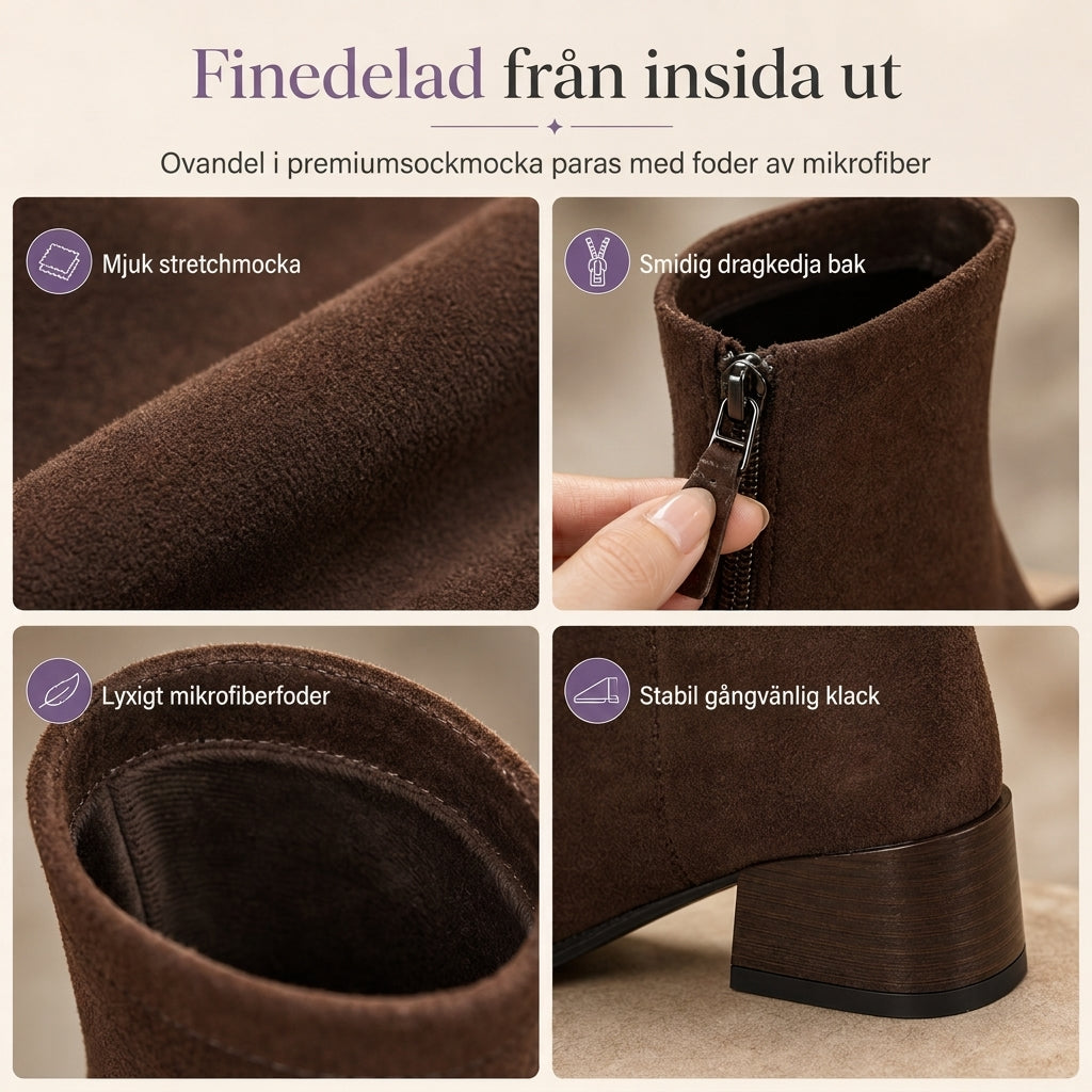 🔥Populär produkt! ✨Damstövletter i fransk stil med spetsig tå, smal passform – eleganta korta stövletter för våren och hösten