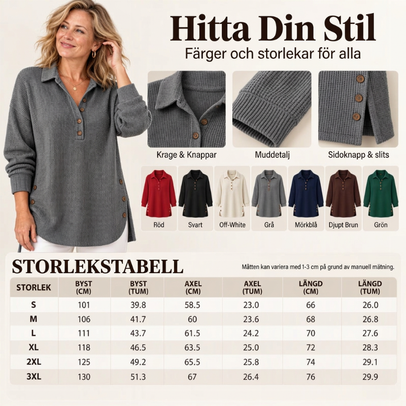 🧶✨ Långärmad topp i våffelstickad för kvinnor
