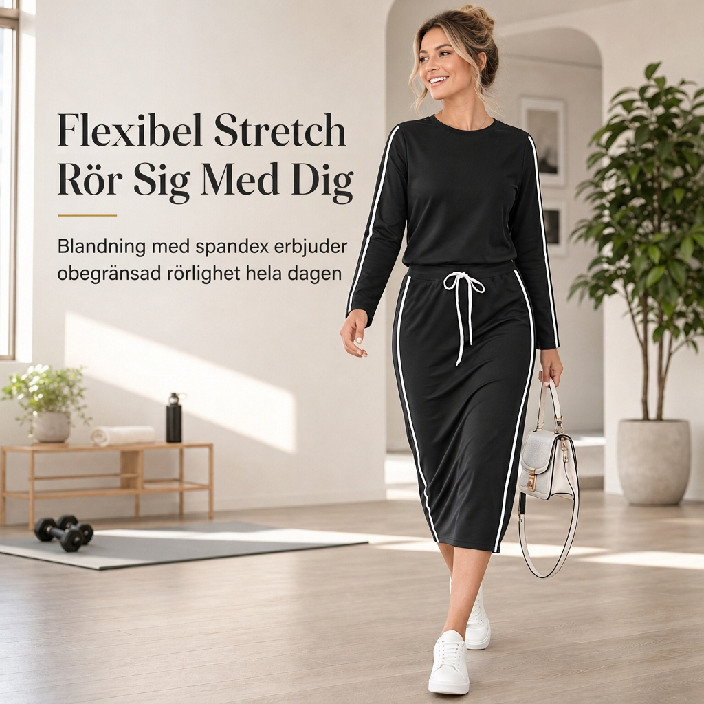 🎉 Nyhet! Långärmad Sweatshirt med Rund Hals för Kvinnor, Casual Enfärgad Mixad Tröja för Höst och Vinter ✨