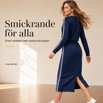 🎉 Nyhet! Långärmad Sweatshirt med Rund Hals för Kvinnor, Casual Enfärgad Mixad Tröja för Höst och Vinter ✨