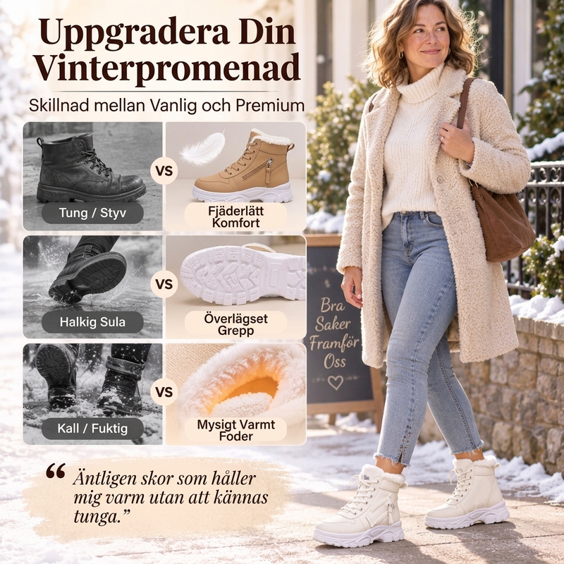 Varm vinterankelstövlar med plyschfoder för kvinnor
