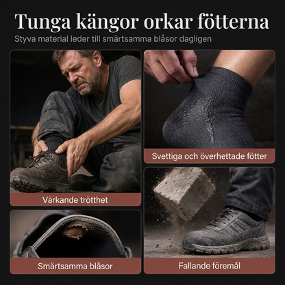 Herrar säkerhetsskor med stålhätta, andningsbara arbetsstövlar, lätta, punkteringsskyddade skyddsskor