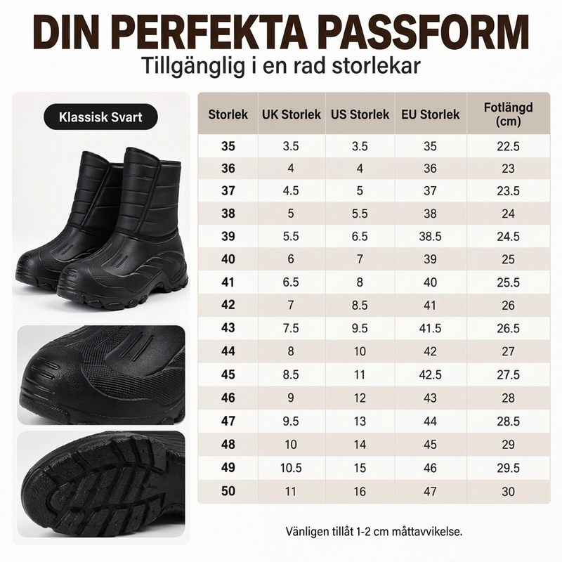Vinterstövlar för dam och herr med varmt foder och vattentät ovandel