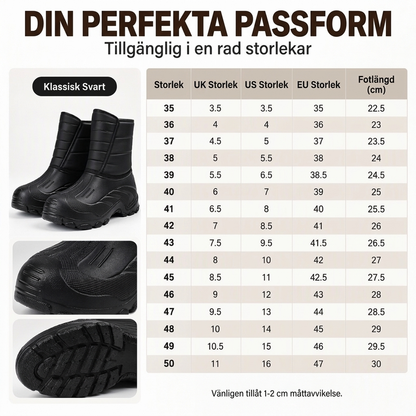 Vinterstövlar för dam och herr med varmt foder och vattentät ovandel