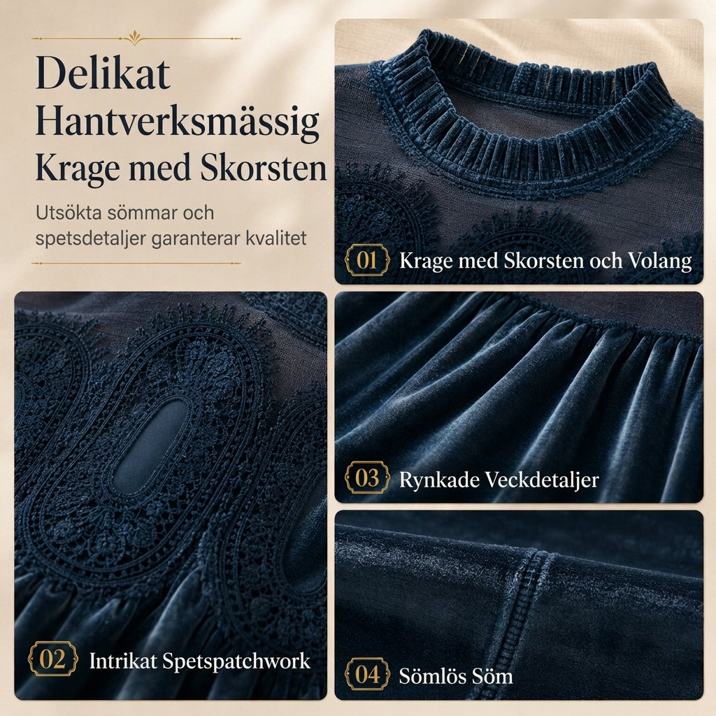Kvinnors enfärgad kortärmad topp med volangkrage