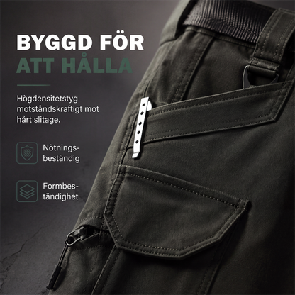 Fleecefodrade friluftsbyxor för herr med stretch och fickor