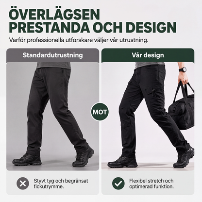 Fleecefodrade friluftsbyxor för herr med stretch och fickor