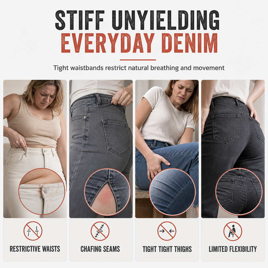 🔥Högmidjade stretchjeans i stora storlekar för damer