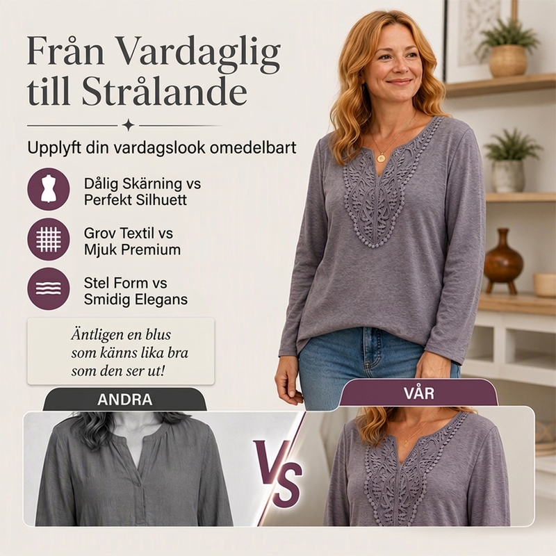 🌸Supererbjudande: 50 % rabatt!✨Elegant och avslappnad damtröja – en figursmickrande långärmad tröja med V-ringning för kvinnor som älskar komfort och stil