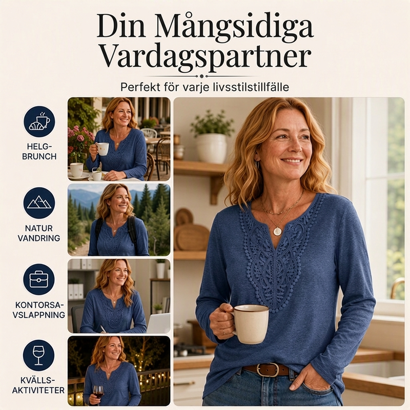 🌸Supererbjudande: 50 % rabatt!✨Elegant och avslappnad damtröja – en figursmickrande långärmad tröja med V-ringning för kvinnor som älskar komfort och stil