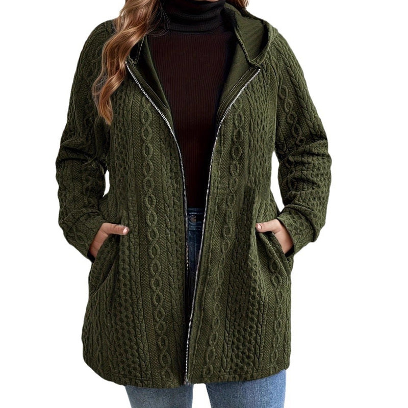 🧥 Löst sittande huvjacka med strukturerad väv – bekväm, stilren och mångsidig, perfekt för vardag och kyliga dagar! ✨