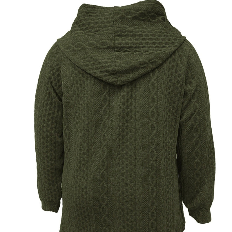 🧥 Löst sittande huvjacka med strukturerad väv – bekväm, stilren och mångsidig, perfekt för vardag och kyliga dagar! ✨