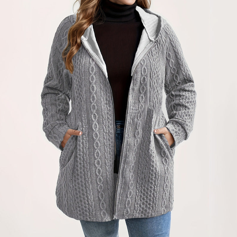 🧥 Löst sittande huvjacka med strukturerad väv – bekväm, stilren och mångsidig, perfekt för vardag och kyliga dagar! ✨
