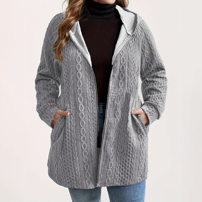 🧥 Löst sittande huvjacka med strukturerad väv – bekväm, stilren och mångsidig, perfekt för vardag och kyliga dagar! ✨