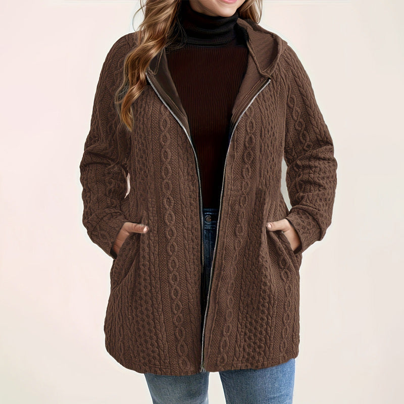 🧥 Löst sittande huvjacka med strukturerad väv – bekväm, stilren och mångsidig, perfekt för vardag och kyliga dagar! ✨