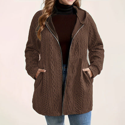 🧥 Löst sittande huvjacka med strukturerad väv – bekväm, stilren och mångsidig, perfekt för vardag och kyliga dagar! ✨