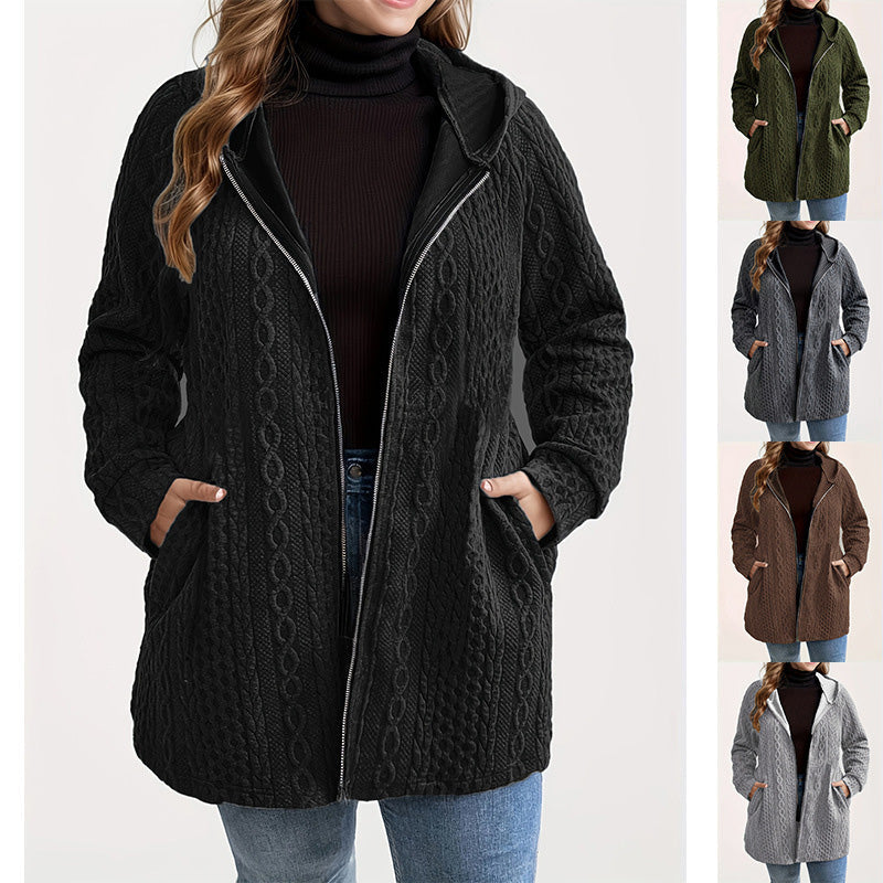 🧥 Löst sittande huvjacka med strukturerad väv – bekväm, stilren och mångsidig, perfekt för vardag och kyliga dagar! ✨