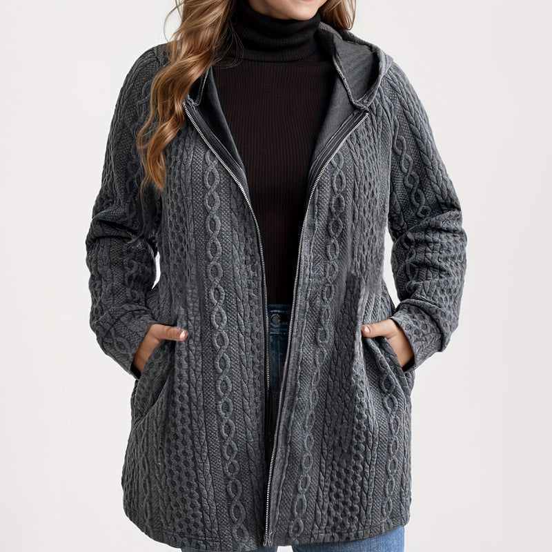 🧥 Löst sittande huvjacka med strukturerad väv – bekväm, stilren och mångsidig, perfekt för vardag och kyliga dagar! ✨