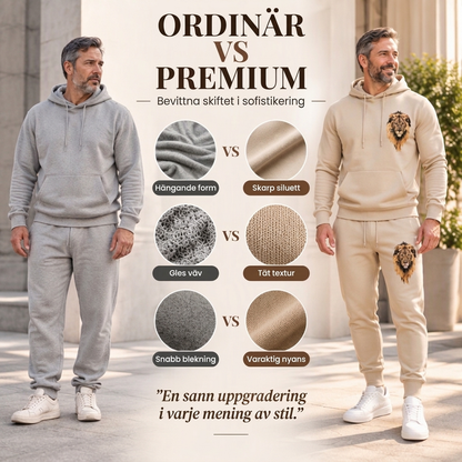Set med hoodie och joggingbyxor för män med lejonmotiv