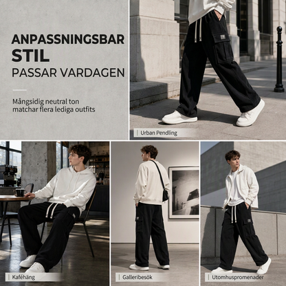 Cargobyxor i corduroy med avslappnad passform för män