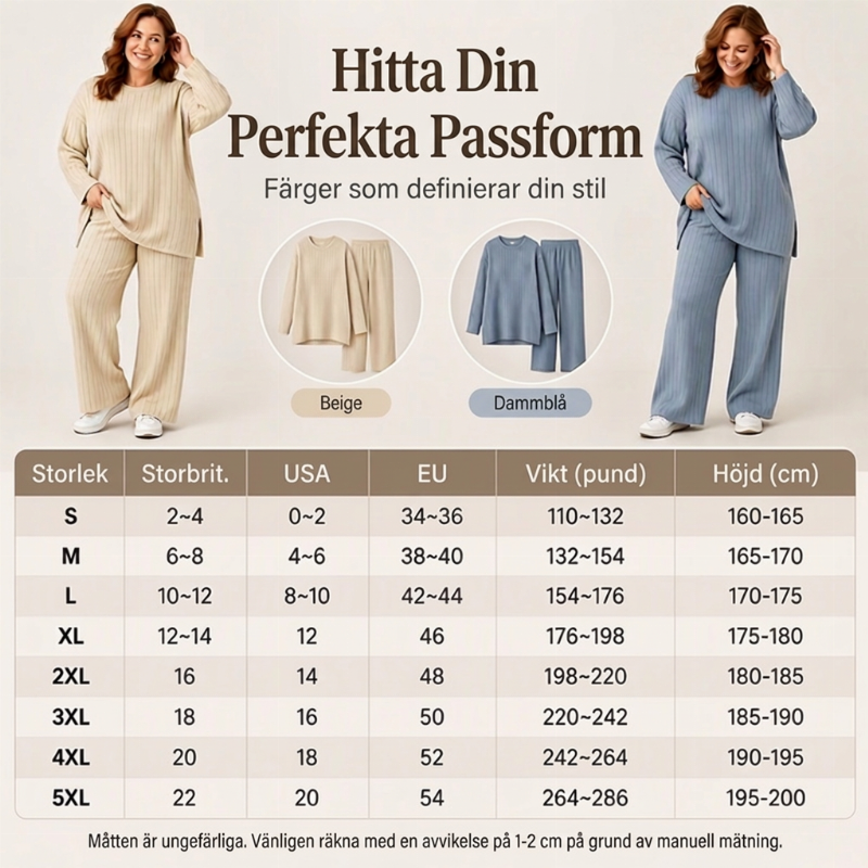 🎉Lägsta pris men bästa kvalitet!🔥Set med ribbad stickad topp och byxor med slitsar på sidan för damer