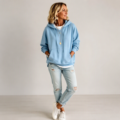 👚 Casual oversize-huvtröja med dragsko för kvinnor – mjuk, bekväm och mångsidig, perfekt för vardag och höst! ✨