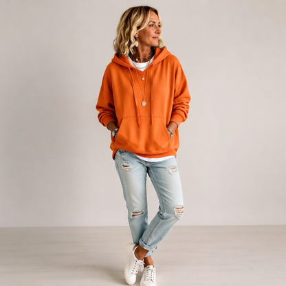 👚 Casual oversize-huvtröja med dragsko för kvinnor – mjuk, bekväm och mångsidig, perfekt för vardag och höst! ✨