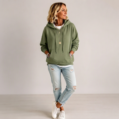 👚 Casual oversize-huvtröja med dragsko för kvinnor – mjuk, bekväm och mångsidig, perfekt för vardag och höst! ✨