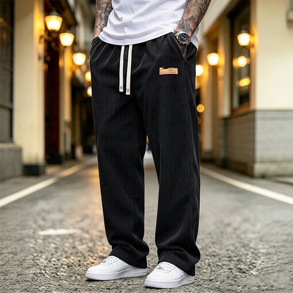 🖤Black Friday-rea: 50 % rabatt🖤 🏃‍♀️Lätta fritidsbyxor i corduroy för män, lös passform med raka ben
