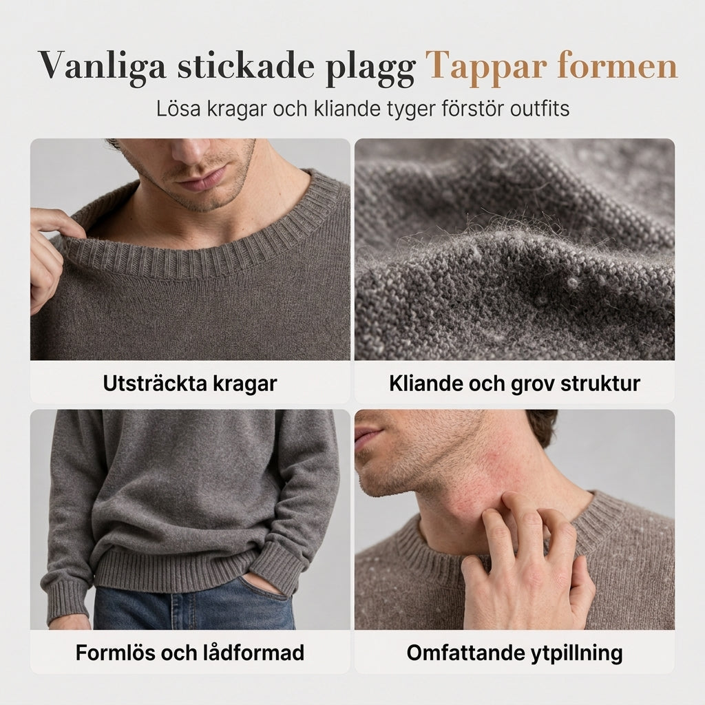 ⏳ Het erbjudande! |Stickad herrtröja med halvpolo – kroppsnära passform