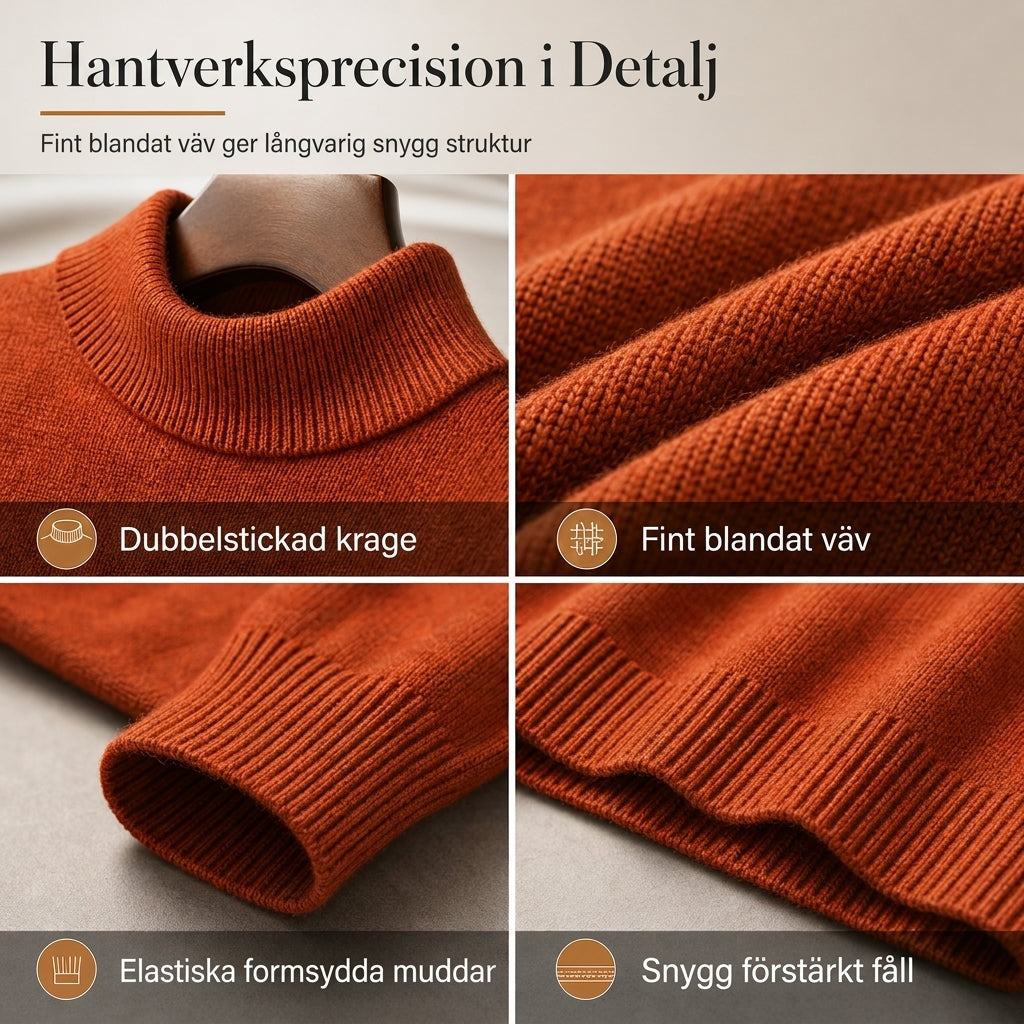 ⏳ Het erbjudande! |Stickad herrtröja med halvpolo – kroppsnära passform