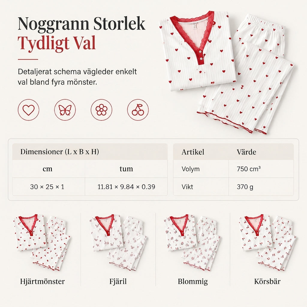 🌟Bästsäljare till nedsatt pris! Endast den här veckan!🌟 Pyjamas-set med tryck för damer, kortärmad överdel och långbyxor