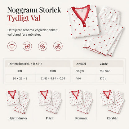 🌟Bästsäljare till nedsatt pris! Endast den här veckan!🌟 Pyjamas-set med tryck för damer, kortärmad överdel och långbyxor
