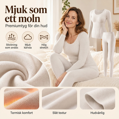 🌸Rea: 50% rabatt💖Sömlös självvärmande termounderställningsset för kvinnor