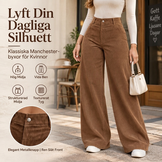 📢🎉50 % rabatt!!!🛍️✨ Fritidsbyxor i corduroy för damer med vida ben
